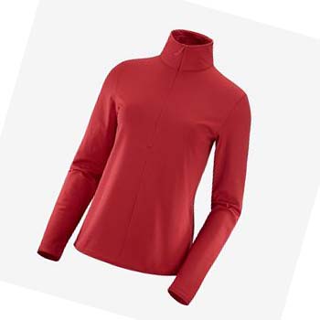 Salomon ESSENTIAL LIGHTWARM Kadın Kapüşonlu Sweatshirt Kırmızı | TR 2523NWY